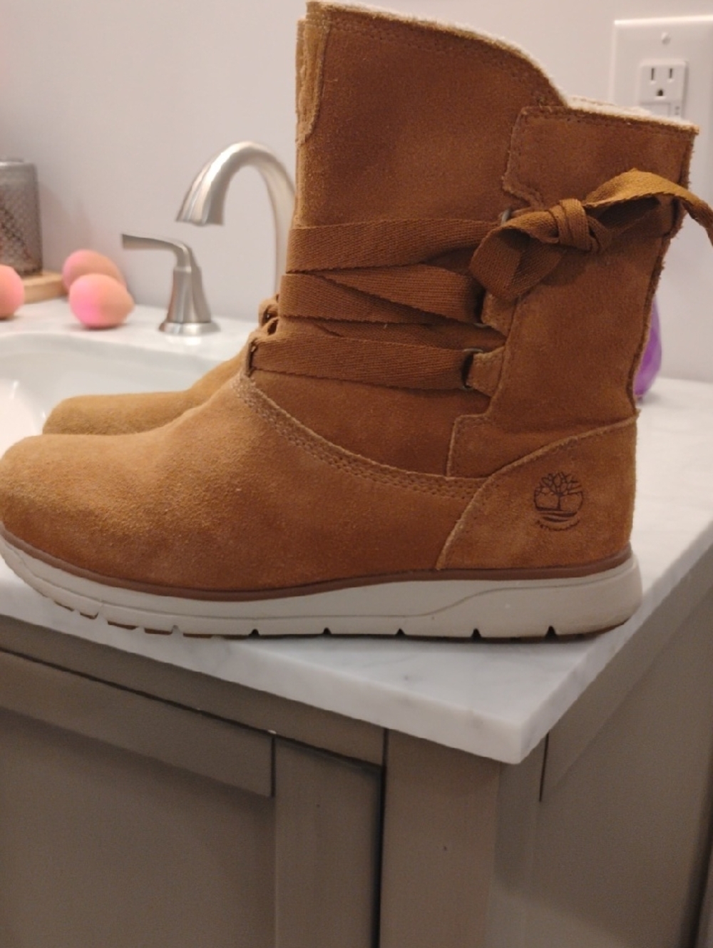 Timberland Chestnut Suede Mid-Calf Lace Boots